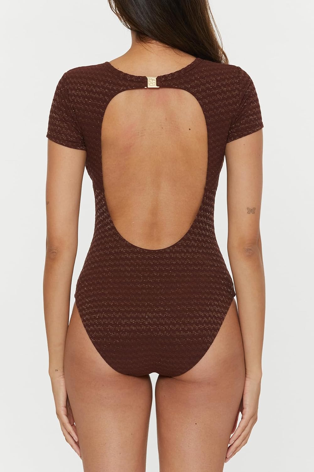 Trina Turk Women's Glimmer Lace Up One Piece Swimsuit, Plunge V-Neck, Bathing Suits - Image 3