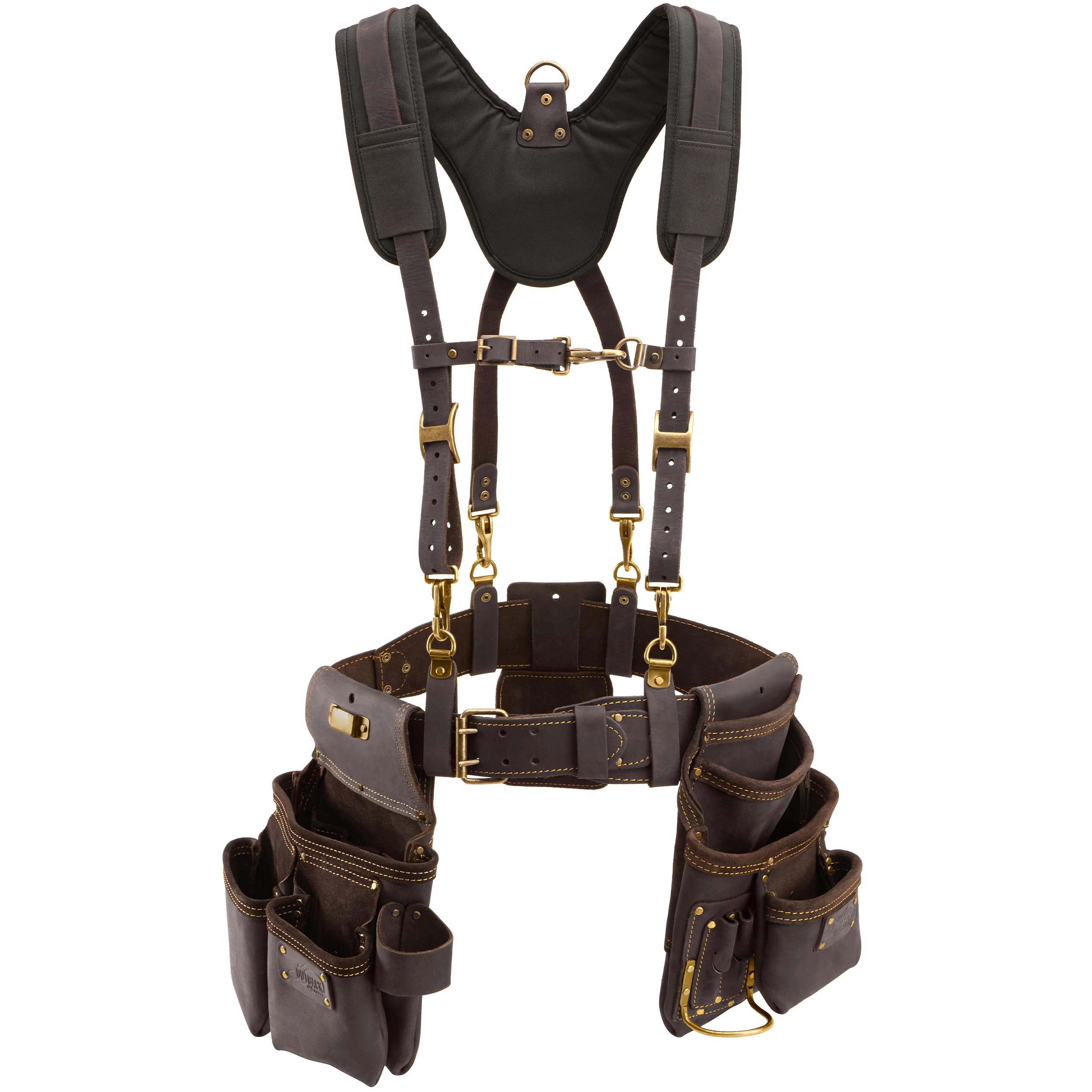 OX Carpenter Tool Belt + Suspenders - Leather Tool Pouch Rig - Size XL
