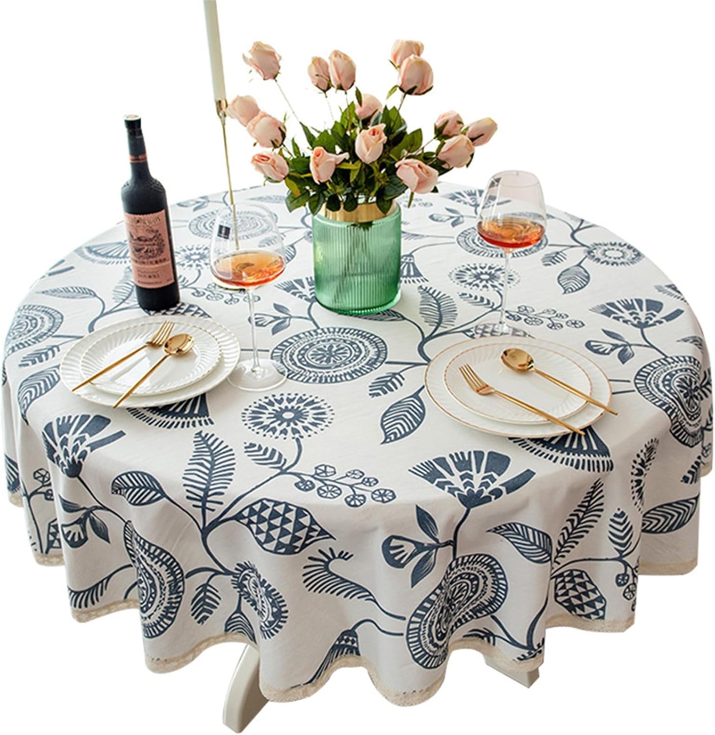 テーブルクロス レトロな円形テーブルのテーブルクロス家庭用