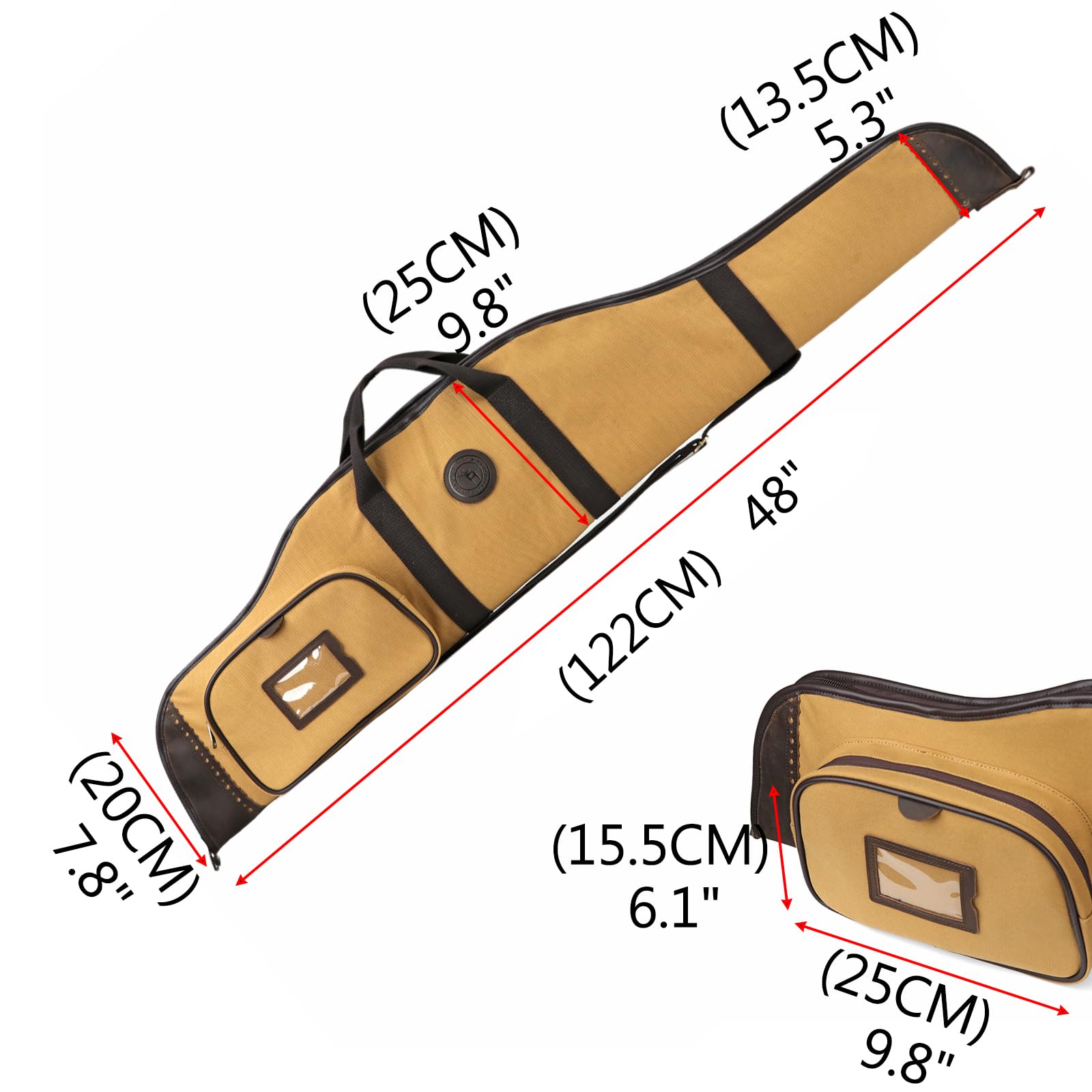 Funda suave de lona para rifle de 116.8 cm, bolsa de transporte acolchada para caza, tiro, arma de fuego, bolsa de almacenamiento