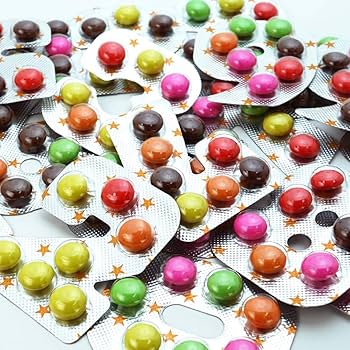 Amazon | チョコ系駄菓子 チーリン 7粒ウィットナンバー マーブル