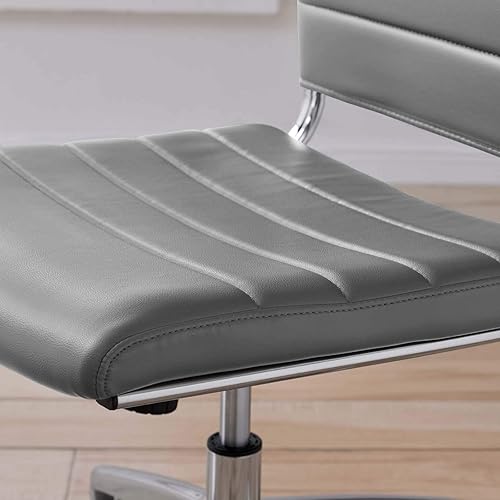Miniatura 12 de LexMod Jive silla de oficina ejecutiva acanalada respaldo alto, Poliuretano, Gris