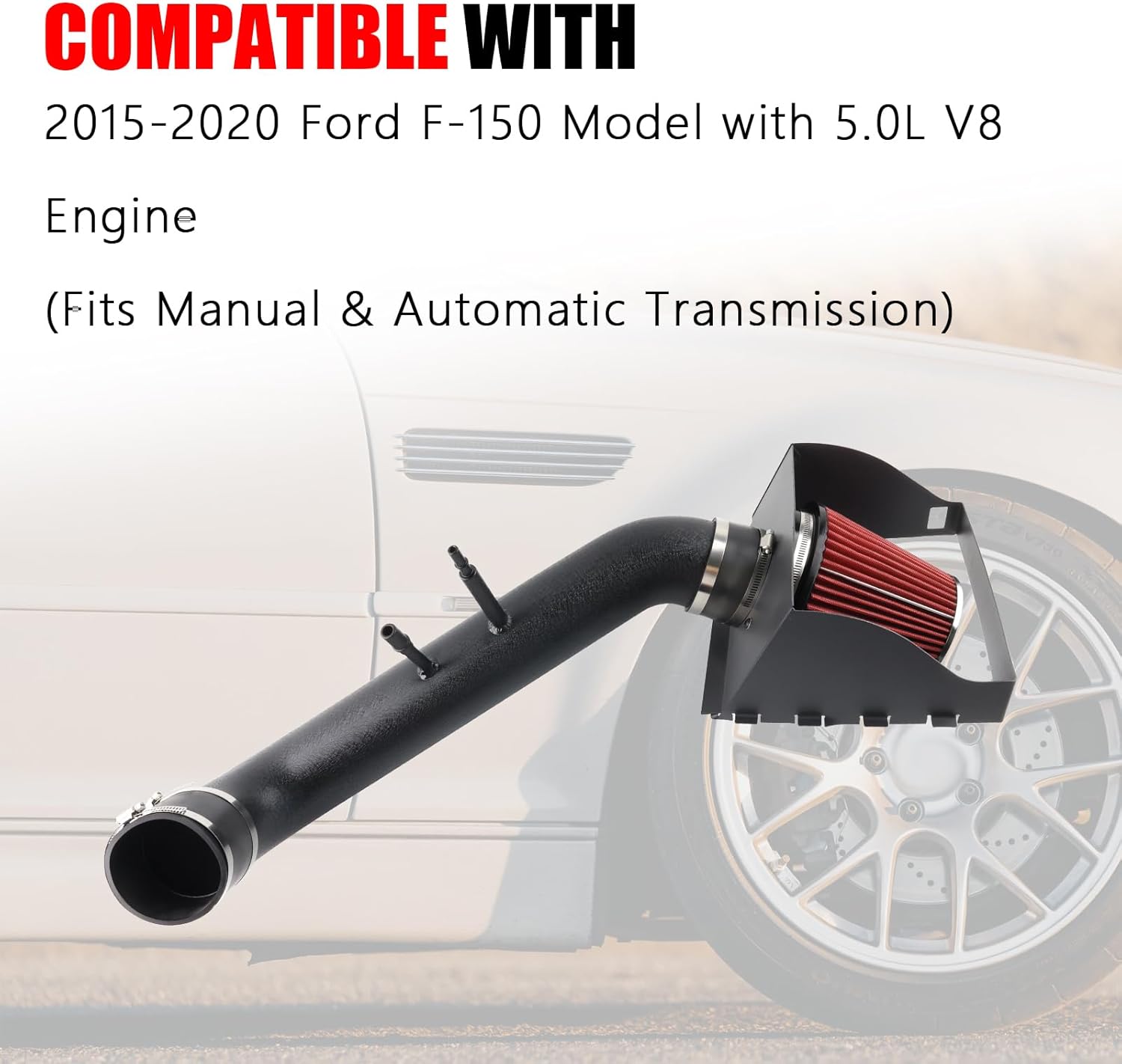 Cold Air Intake Kit Compatible with 2015-2020 Ford F150 5.0L V8 Shield Cold Air Intake System