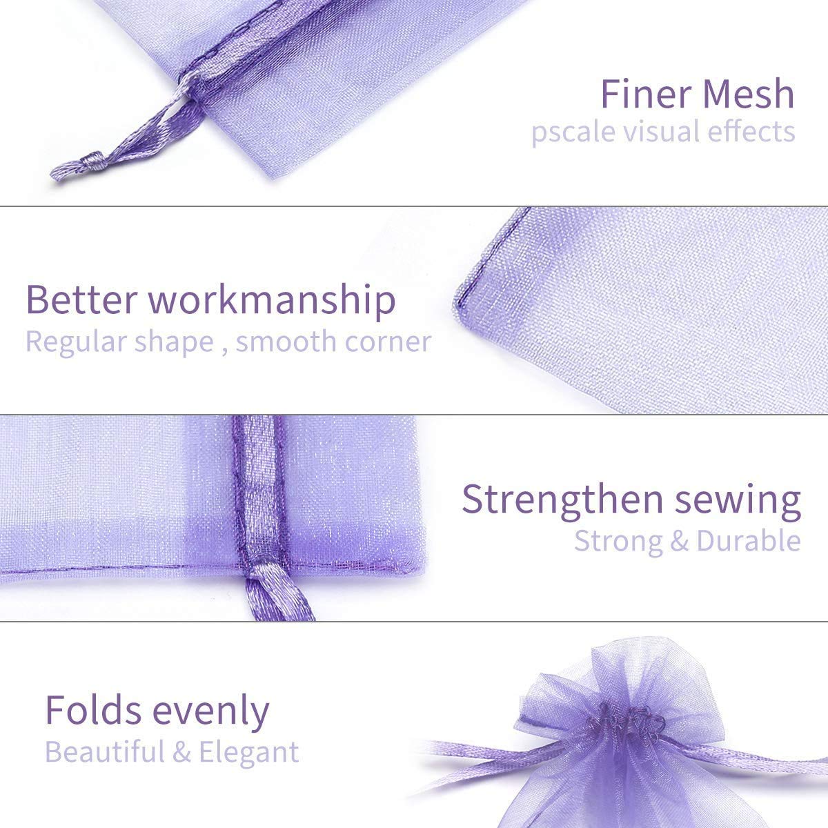 100 Stück Organza-Geschenktüten Mit Kordelzug – Transparent, 15,2x22,9 Cm, Für Süßigkeiten, Hochzeit, Weihnachten