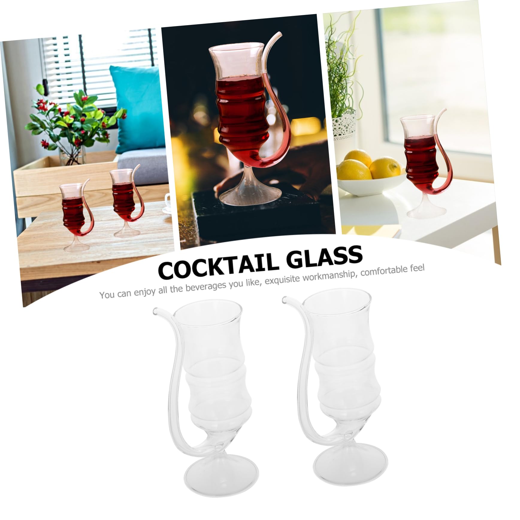 3 Sätze Mojito Cocktailgläser Mit Strohhalm Transparentes Trinkglas Für Zuhause Vielseitig Einsetzbar Für Saft Wein Und Party 2 Stück * 3