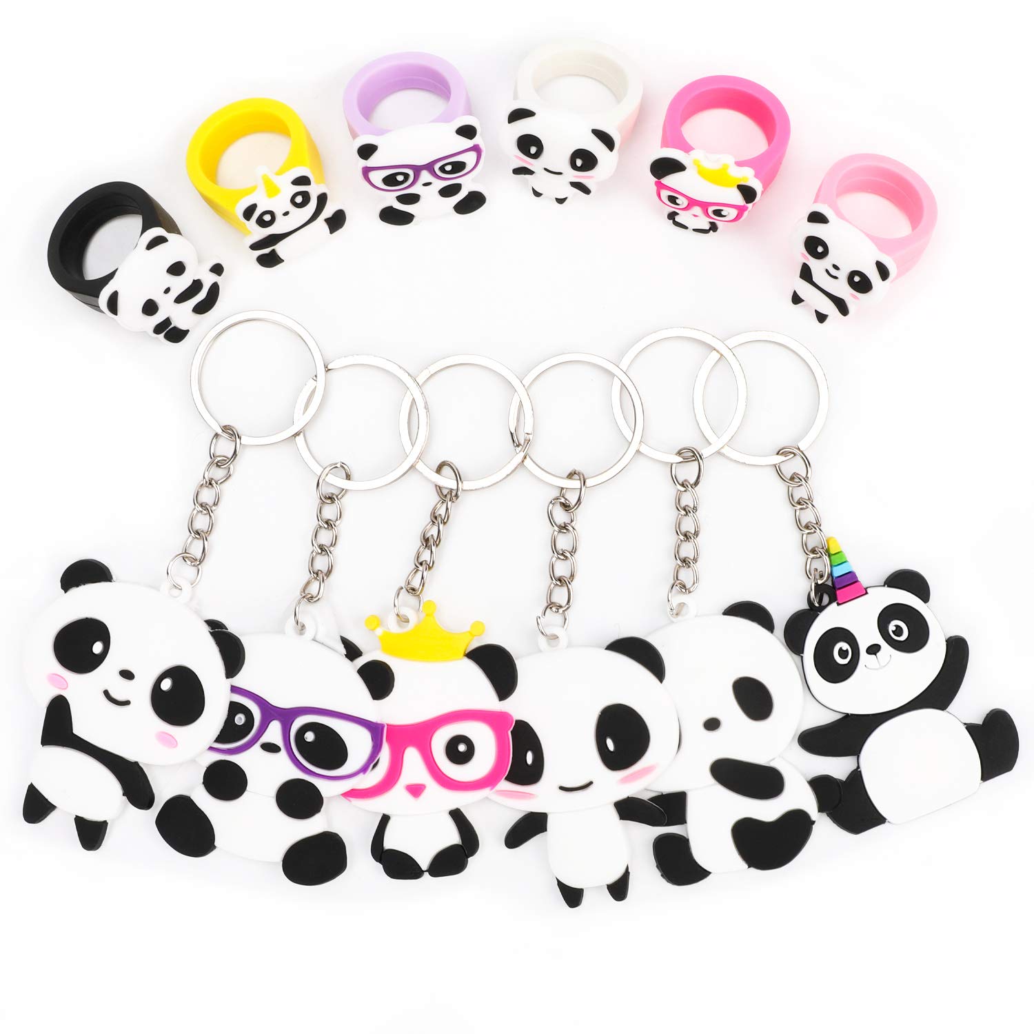 74 Pezzi Set Regalo Panda - Portachiavi, Sacchetti E Adesivi - Foto 6