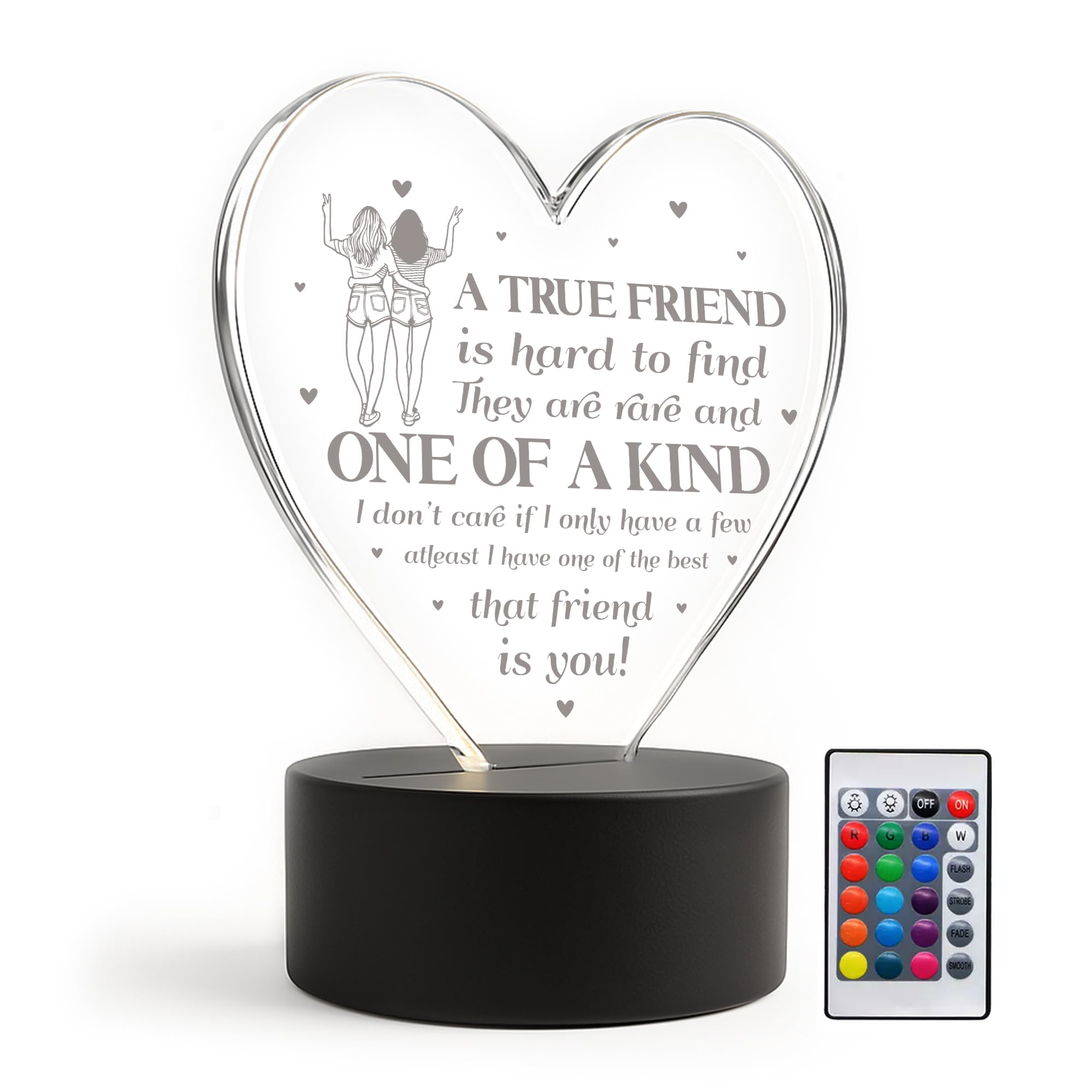 RED OCEAN Friendship for Women Best Friend Christmas Birthday Gifts Night Light for Friend Bestie Thank You Him Her Keepsake