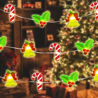 Christmas Decorations String Lights, 30 LED Copper String Lights with Remote Control & Waterproof Jingling Bell&Candy Battery Operated Fairy Lights for Indoor Outdoor, Xmas Tree Decor (Warm White)