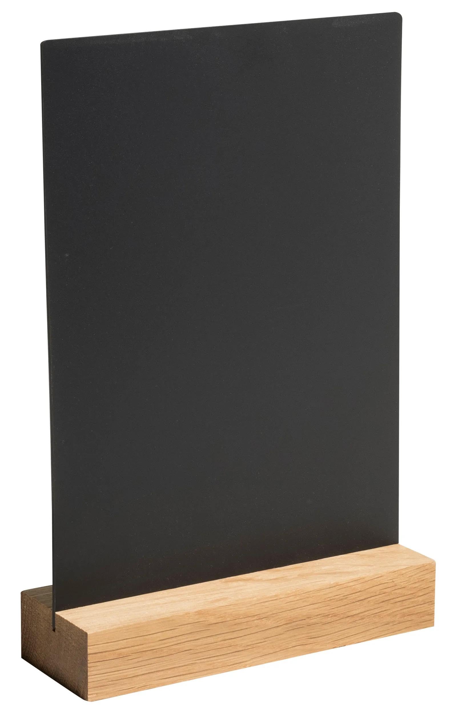 Exacompta - Ref. 85240D - Caja de cartón de 20 soportes de mensaje con base de madera A5, mesa de mesa, pizarra portamenú de doble cara, para café, bar, restaurante, Foodtruck, 14,8 x 5,2 x 21 cm