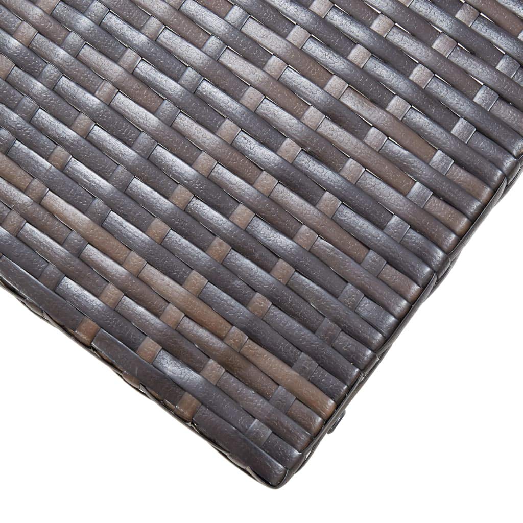 vidaXL Tabouret Pliable Siège de Jardin Tabouret de Terrasse Repose-Pied de Patio Meuble de Balcon Extérieur Résine Tressée Marron