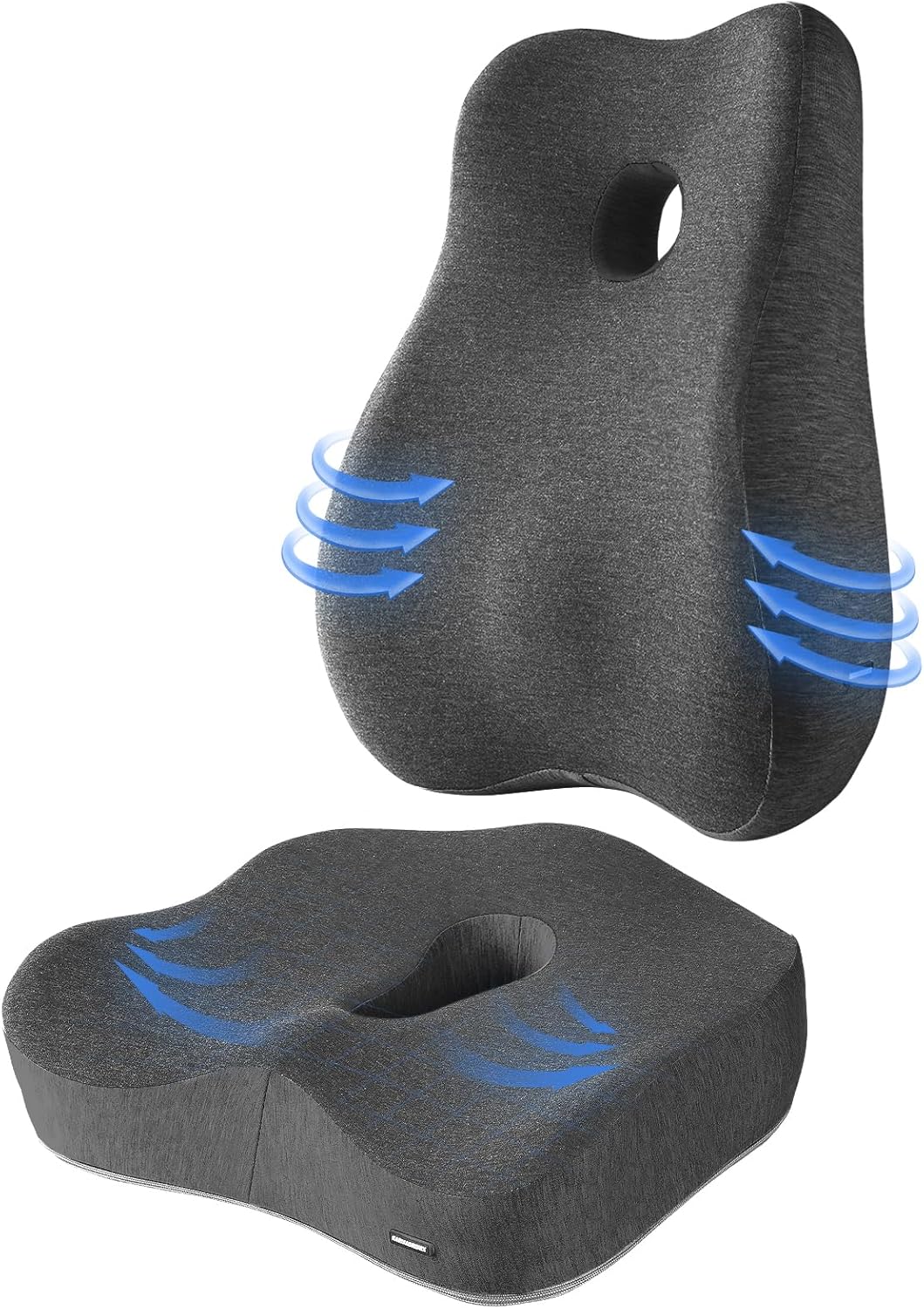 Sciatica Pain Relief Tailbone Cushion for Office Chair Back Support Lumbar Pillow,Office Chair Cushions for Back and Butt Seat Cushion & Lumbar Support Pillow,seat Cushion&Lumbar Pillow