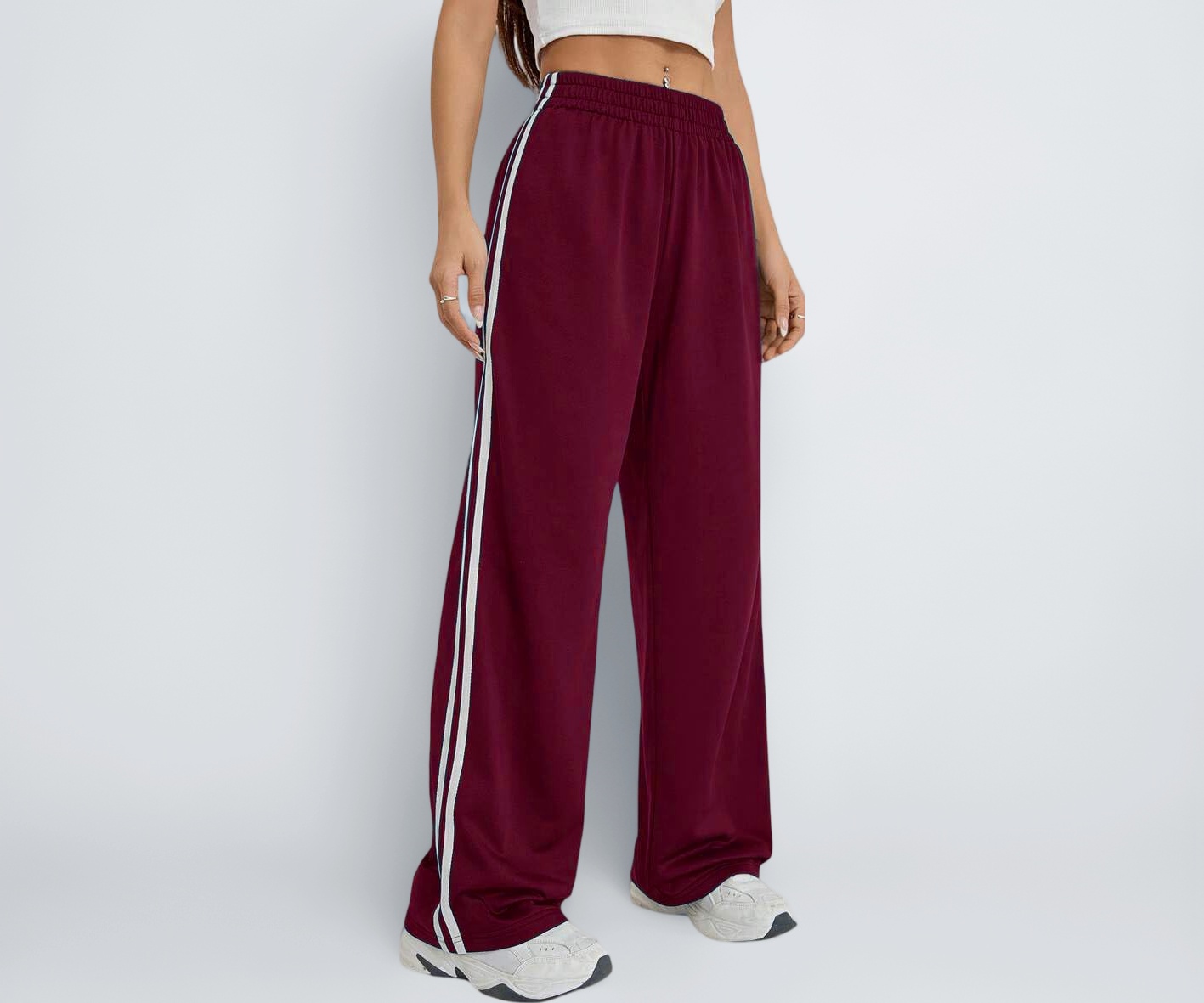 TAGDO Woman's Wide Leg Trousers with Dual Side Strips - Image 1