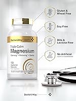 Vista 5 de Doctor's Way Triple Magnesium Complex 150 Capsules Citrate, Glycinate, & Malate Supplement Vegetarian, Non-GMO, Gluten Free Formula