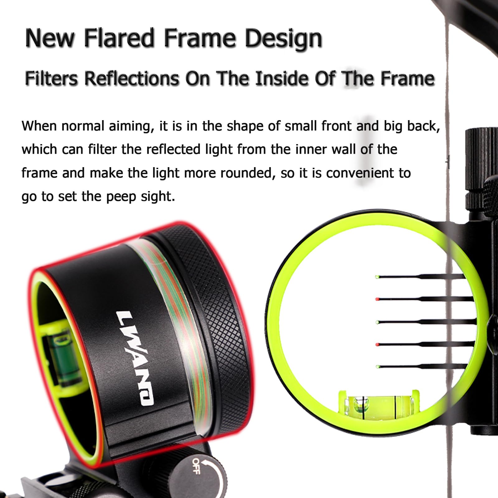 Compound Bogen Visier Aluminium Legierung Bogenschießen Bogen Ziele 0,019 "Fiber Optic 5 Pin Bogen Sight mit Visier Licht Compound Bogen Zubehör