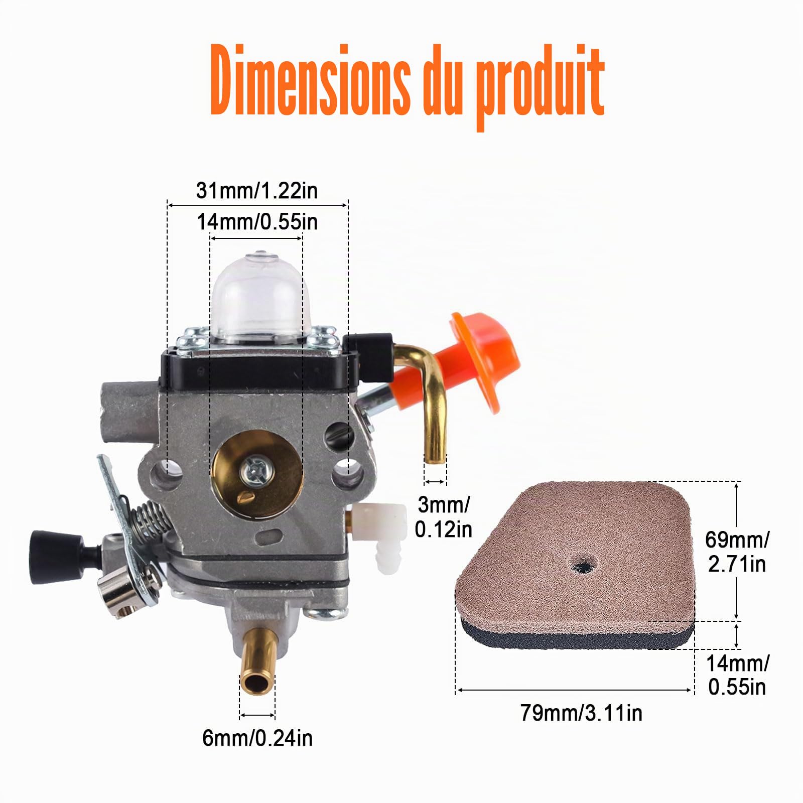 Carburateur FS90R C1Q-S174, Carburateur pour Stihl FS87 FS90 FS100 FS110R KM90 KM90R KM110R KM130R HT100 HT101 avec kit de réglage