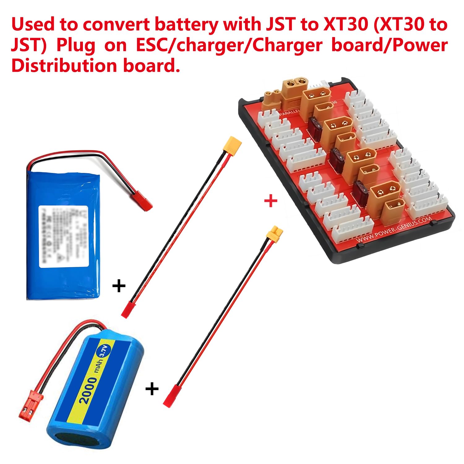 YIXISI 4 Piezas XT30 a JST Cable de Adaptador, JST Conector a XT30 Conector con Cable de Silicona 15cm 20AWG, para Vehículos RC y Baterías Lipo