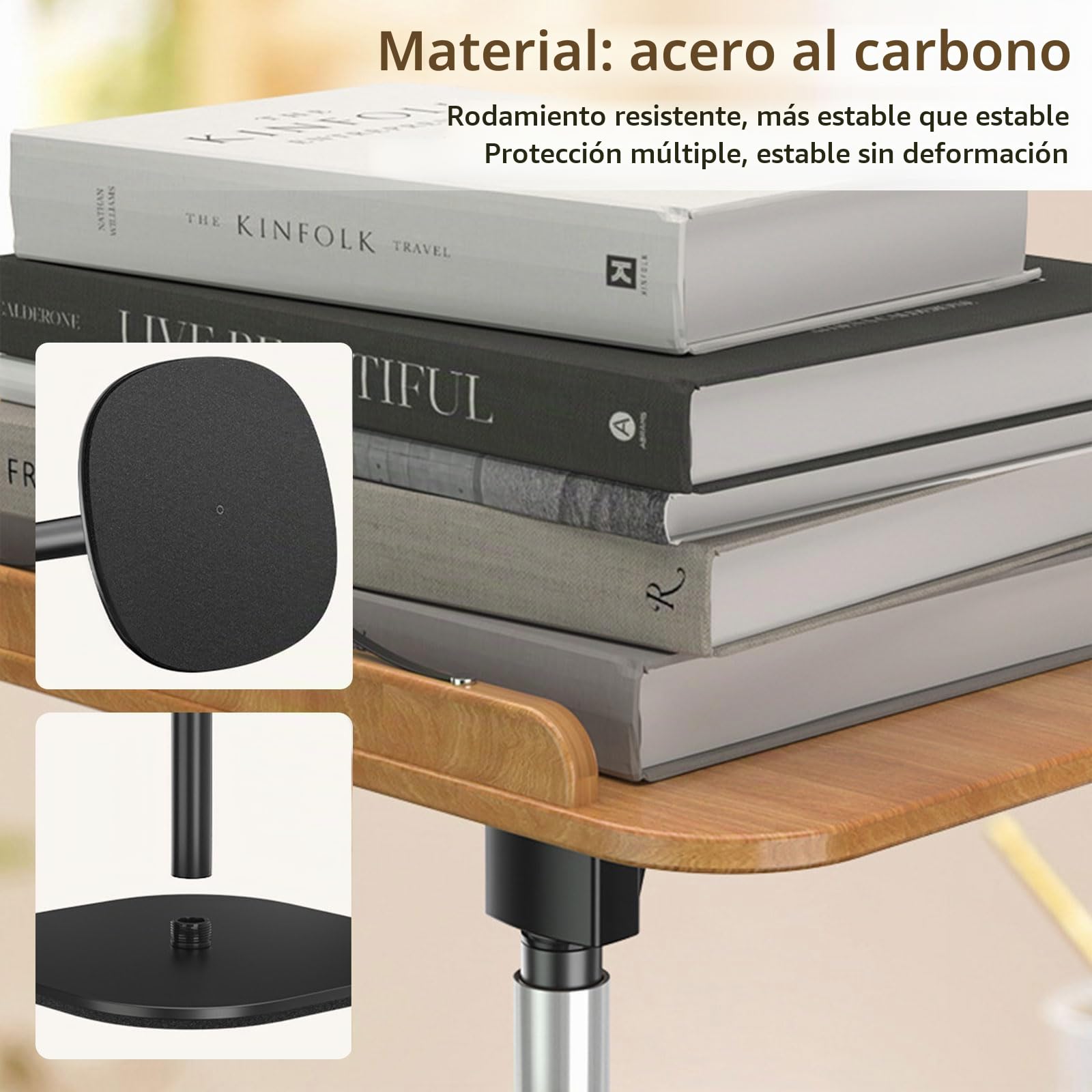 Escritorio de pie ajustable en altura 46 – 120 cm, soporte para portátil con ángulo ajustable, mesa auxiliar ajustable, escritorio móvil para estudios, soporte de podio portátil para escuela, oficina,