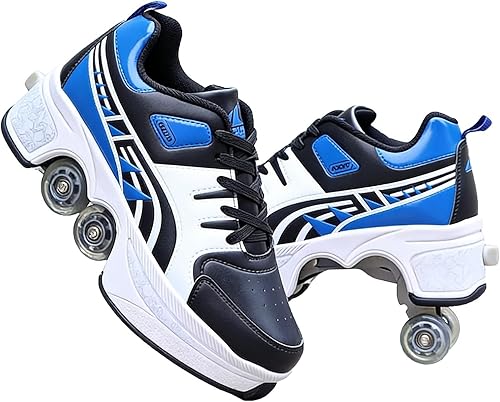 Miniatura 27 de 2-in-1 Roller Skates & Sneakers with Retractable Wheels - Convertible Lightweight Outdoor Fitness Shoes for Women, Men & Children - Unisex Kick