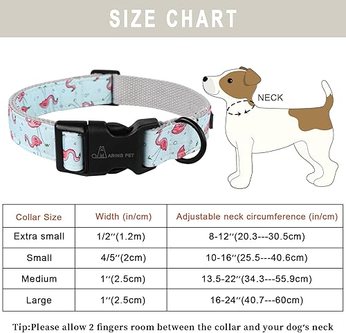 Miniatura 6 de Aring Pet Collar de algodón, ligero y ajustable, con hebilla de liberación rápida para perros pequeños, medianos y grandes, para cachorros, S,