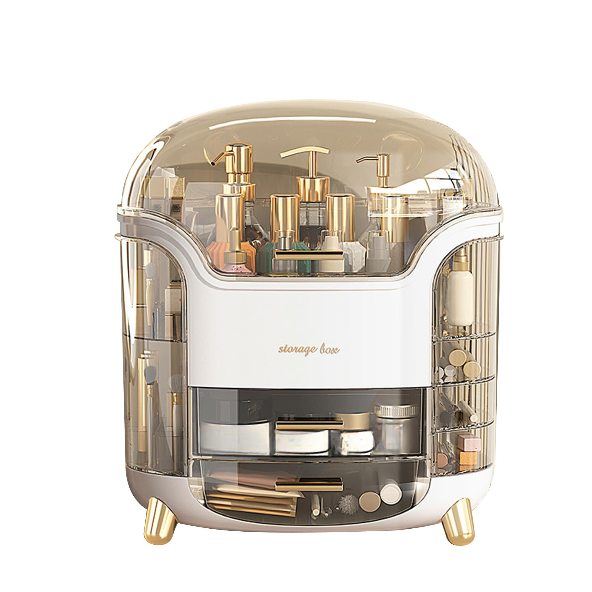 Rangement Maquillage Organisateur Multifonctionnel Boite pour Skincare et Bijoux Stockage Cosmétique pour Salle de Bain Makeup Organiser avec Tiroir Grande Capacité Etanche Présentoir Cosmétique