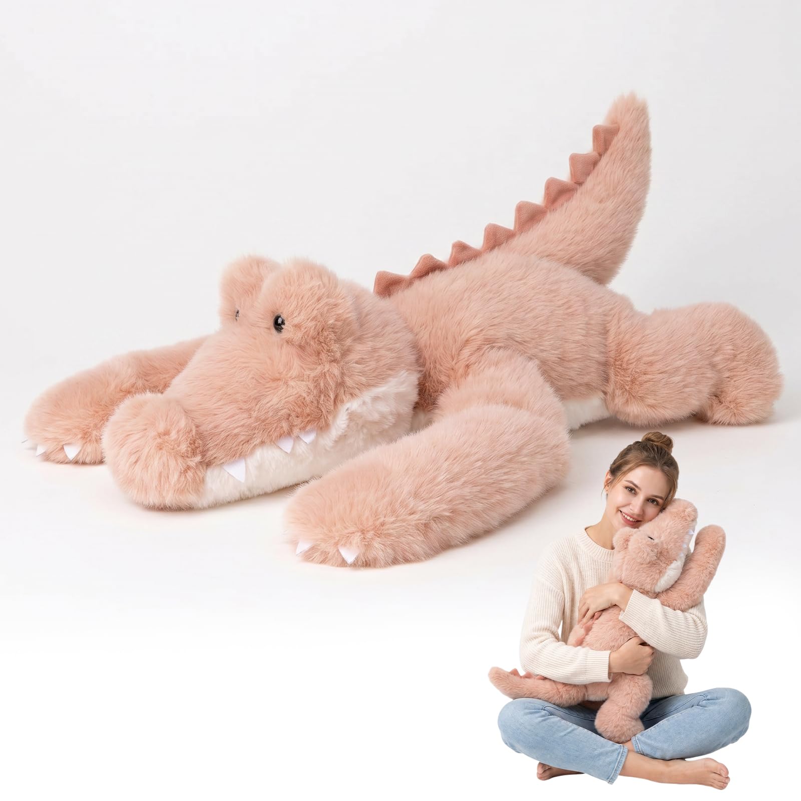 Kaelorae Weighted Plush Animals for Kids & Adults - Panda Teddy Bear Dinosaur Stuffed Toys, Hugging Pillow for Anxiety Relief & Sleep Support (Alligator, 30cm)
