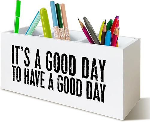 Vista 19 de Portaplumas y portálápices Play All Day para consejero escolar, oficina, aula, escritorio, You Are Brave, organizador motivacional de portaplumas