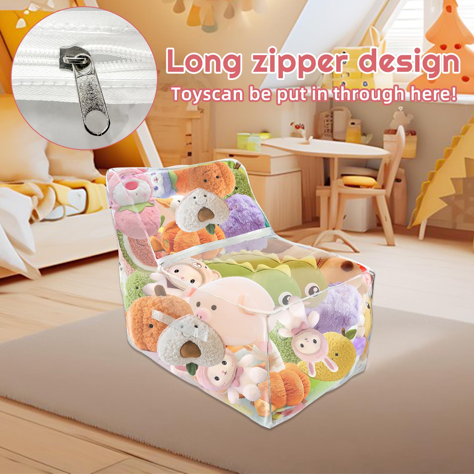 Vvikizy Sac De Haricots Sac De Rangement Pour Chaise, Sac De Rangement Pour Animaux En Peluche