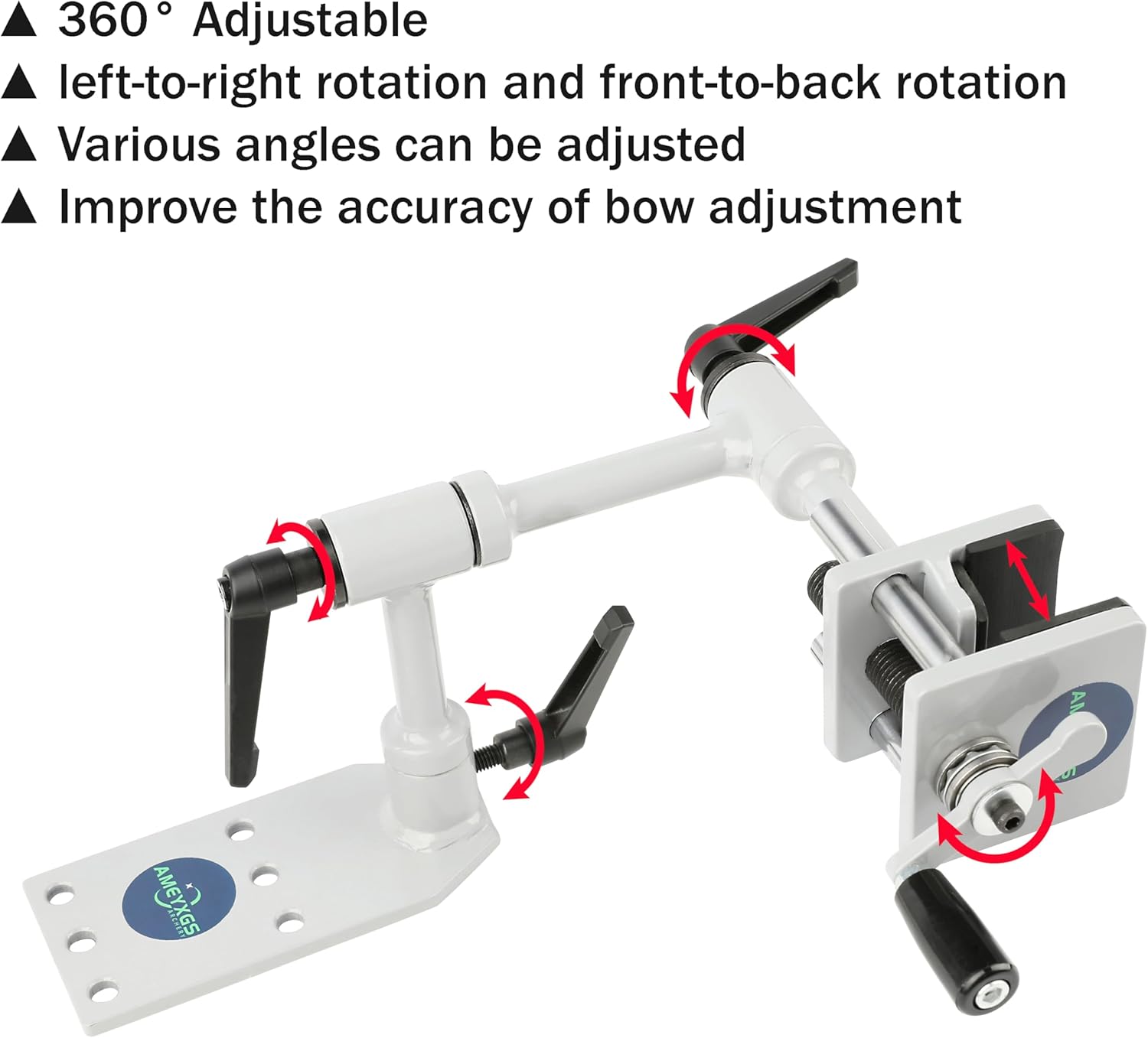 ZSHJGJR Universal Bow Vise 360° Adjustable Archery Mount Tool for Archery Compound Bow Mounting Vise with Level Tuning Kit Maintenance Accessories