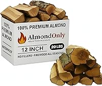 Vista 14 de Trozos de madera de almendra de 5-6 pulgadas para ahumar - 100% asados - Trozos de barbacoa premium para ahumar y asar - ¡Perfectos para estufas