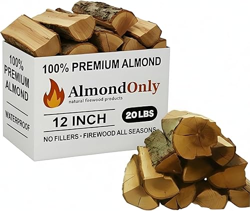 Miniatura 14 de Trozos de madera de almendro para ahumar de 3-4 pulgadas - 100% tostados - Trozos premium de BBQ para ahumar y asar a la parrilla - ¡Perfectos