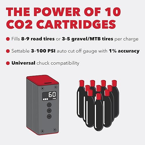 Miniatura 3 de SILCA ELETTRICO - Mini bomba eléctrica para bicicleta, bomba digital para neumáticos de bicicleta con apagado automático, recargable USB-C,