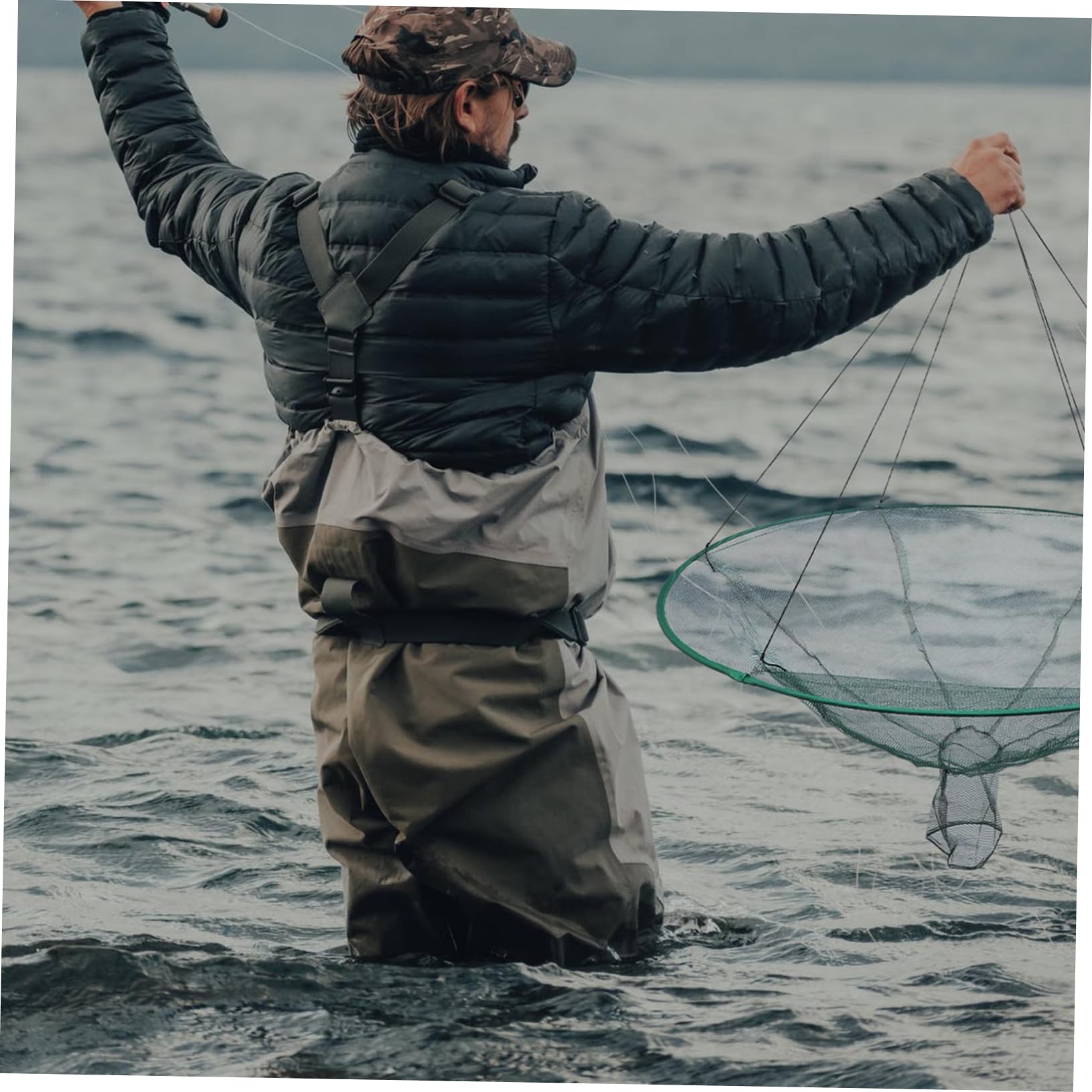 Red de Pesca Plegable de Mano para Cangrejos y Camarones 1