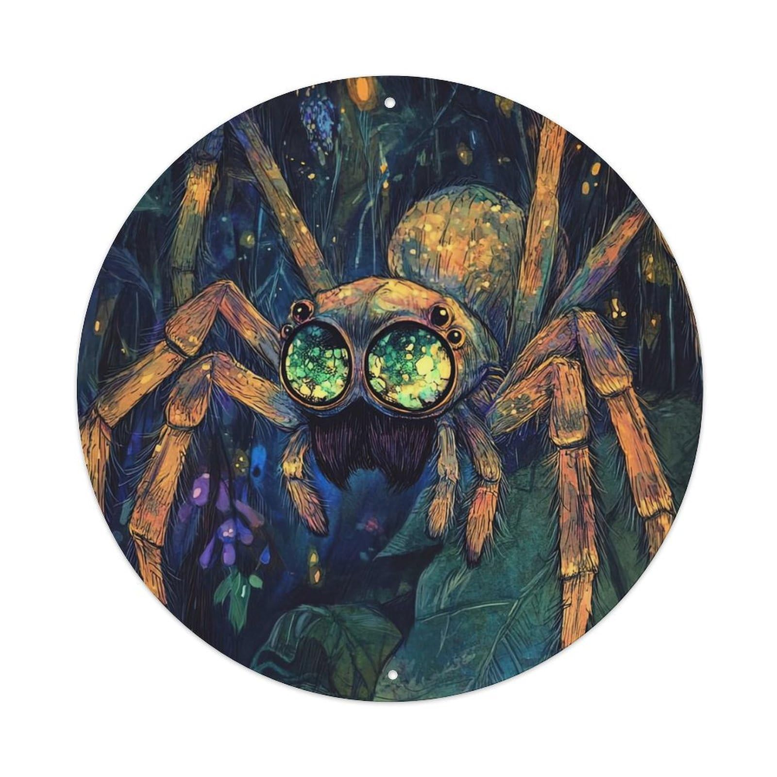 Animal Spiders in The Leaves Metal Tin Sign