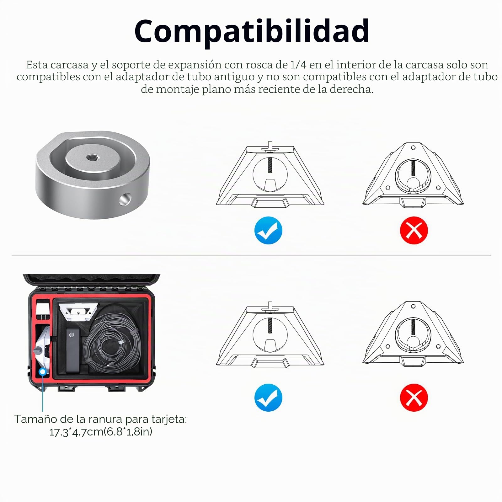 AMAZEAR Funda rígida resistente al agua para mini discos Starlink, compatible con soportes y fuentes de alimentación, Negro, para viajar