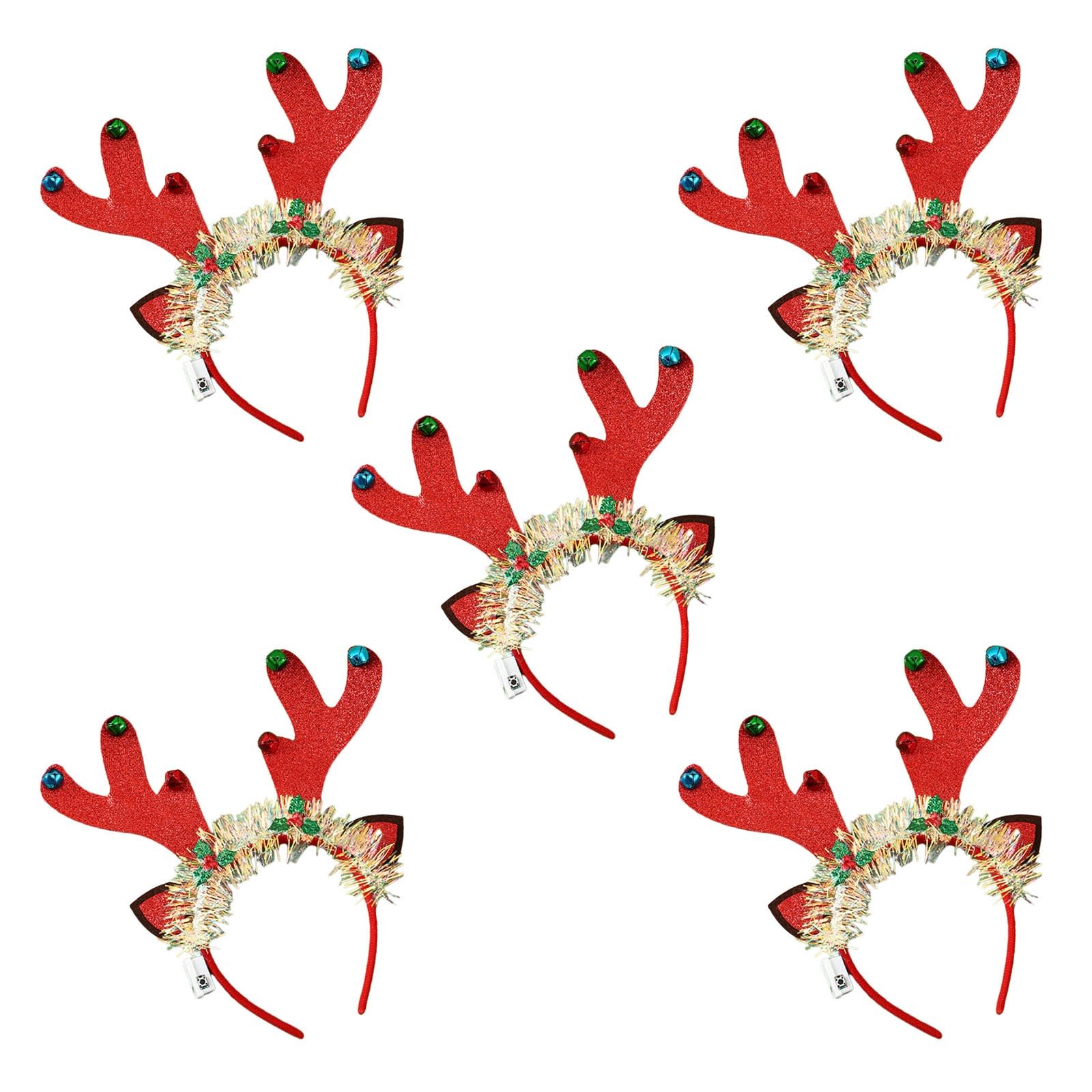 Buxuaaaa B Uxuaaaa 5Xchristmas Glowing Hair And Light Up Head And Light Up Hairband Creative Flashing Headwear Photo Props Christmas Party Decorations
