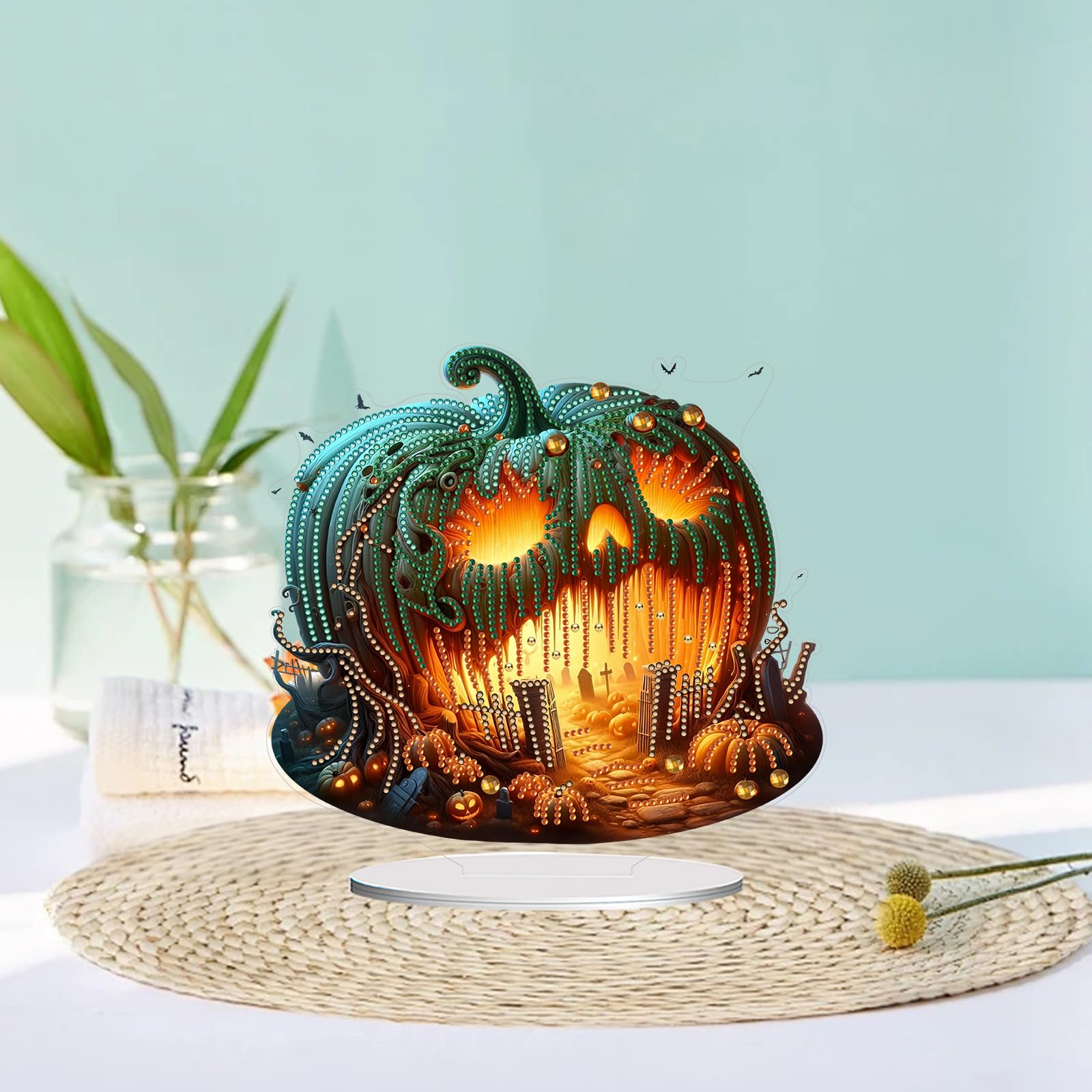 SOURMO Halloween Diamond Art Tabletop Ornament – DIY Acrylic Gem Painting Kit With Stand - View #2