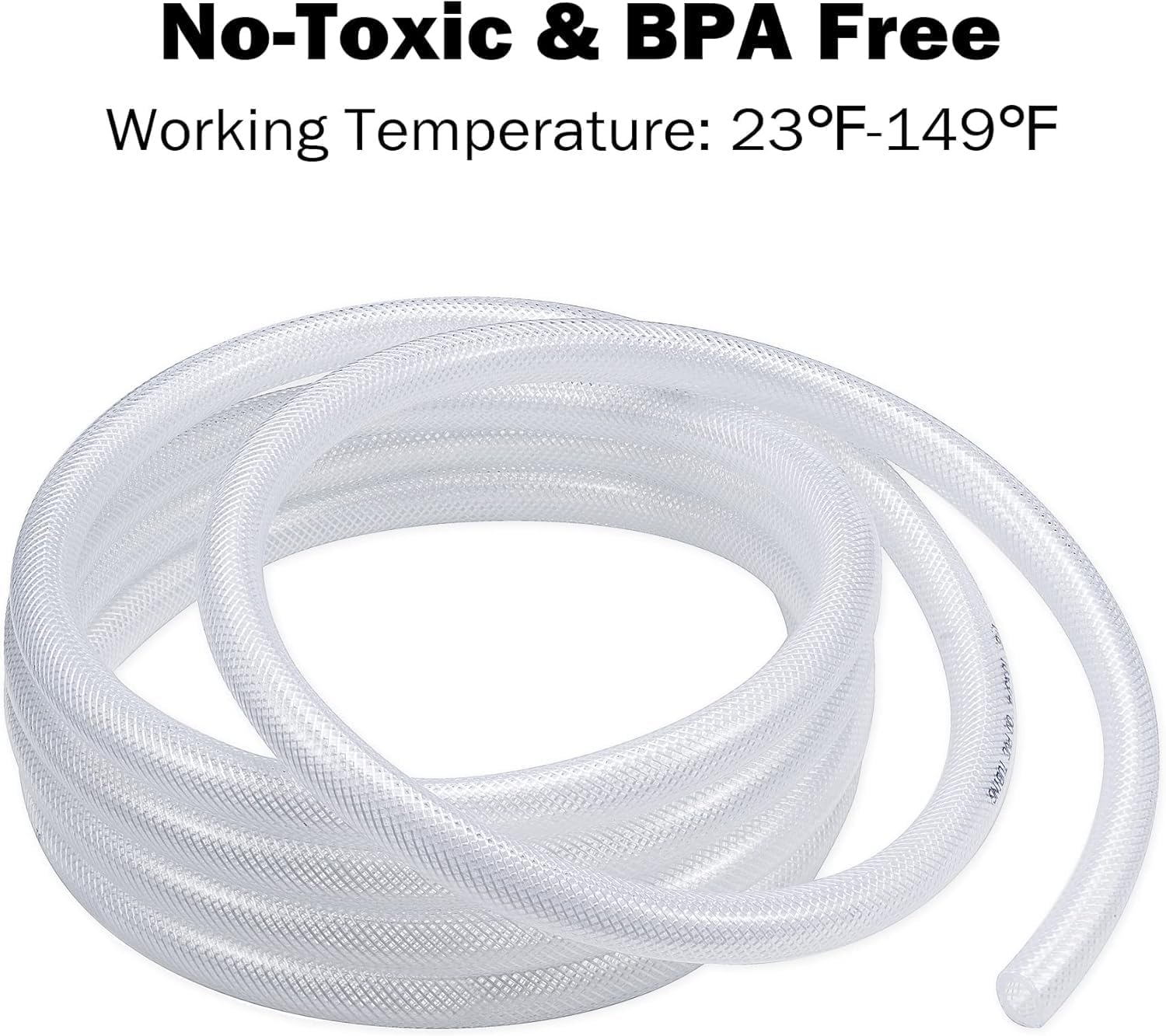 DAVCO 5/16" ID × 10 ft Clear Braided Hose Plastic Tubing, High Pressure Flexible Reinforced PVC for Transfer Water Air Oil, BPA Free & Non-Toxic