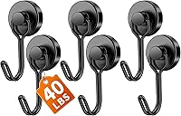 Vista 31 de FINDMAG Ganchos magnéticos giratorios de 60 libras, paquete de 4 ganchos magnéticos de neodimio resistentes, ganchos magnéticos fuertes para colgar