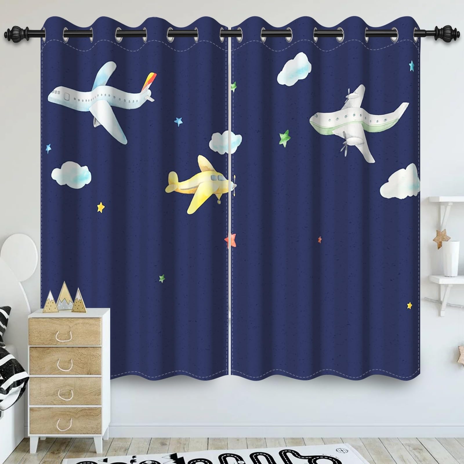 Rideaux occultants 66 x 160 cm pour stopper la lumière dans le salon et lit
