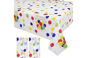 Mulbozy Happy Birthday Plastic Tablecloth Rectangle - Party Tablecloth Disposable for Party, Happy Birthday