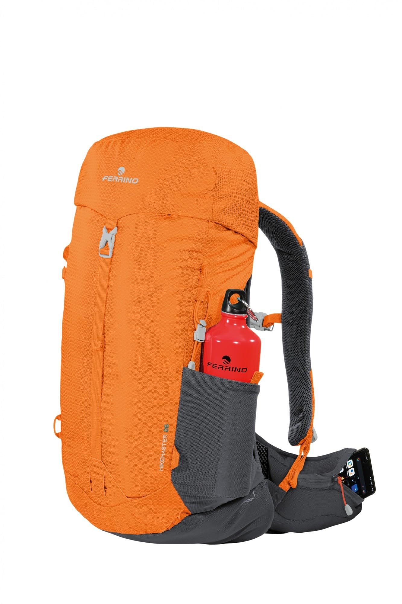 Ferrino Hikemaster 26, Zaino trekking 26 litri, ideale per escursionismo in montagna e fast hiking (Arancione)