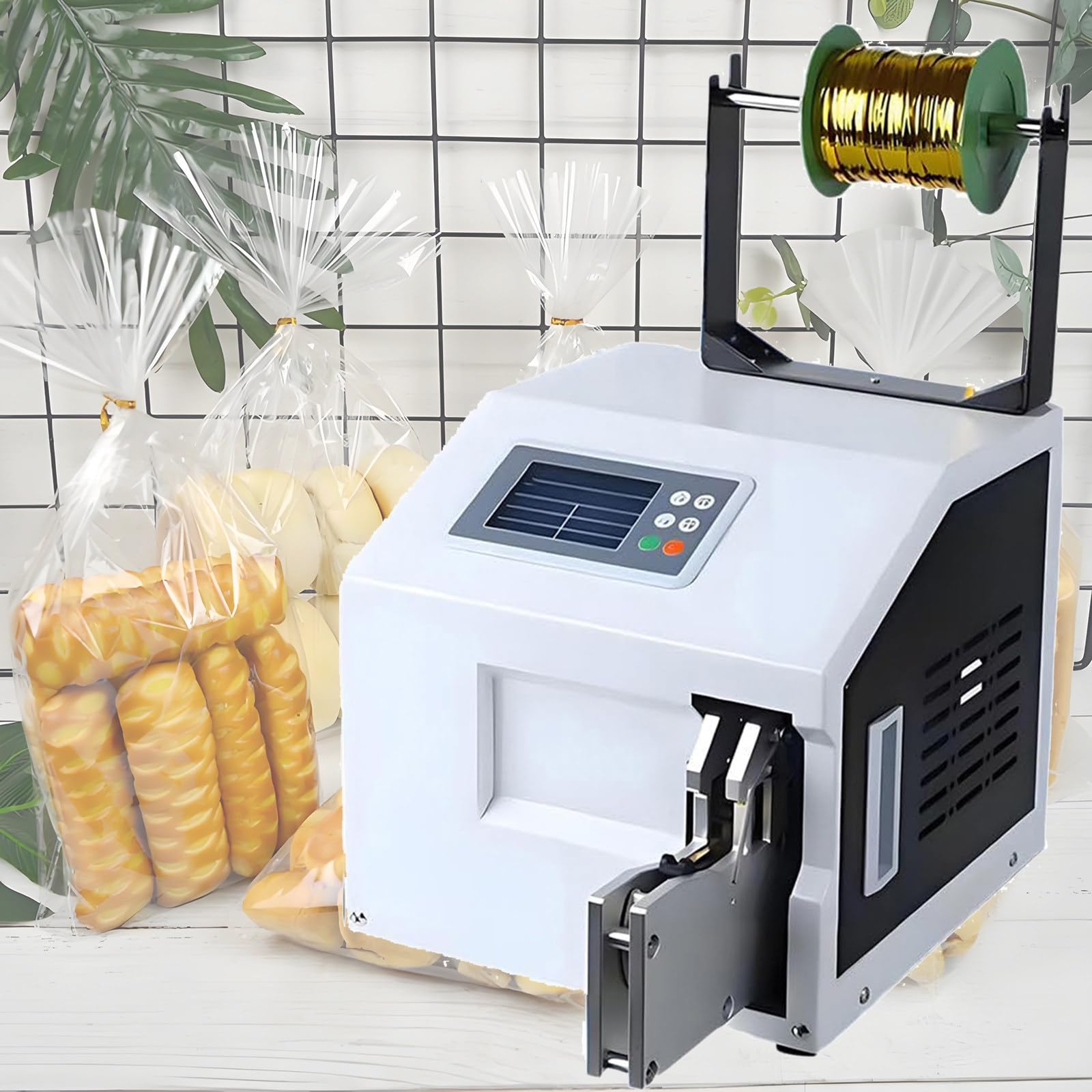 Yniyujkl A Utomatic Twist Tie Machine For Sealing Nd Bundling With Wire, Semi-Utomatic Bag Closure Equipment For Bread, Toys, Nd More,