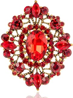 Vintage Clear Austrian Crystal Brooch Pin for Women Elegant Wedding Bridal Brooches Broach Pin 1.69"*1.39"