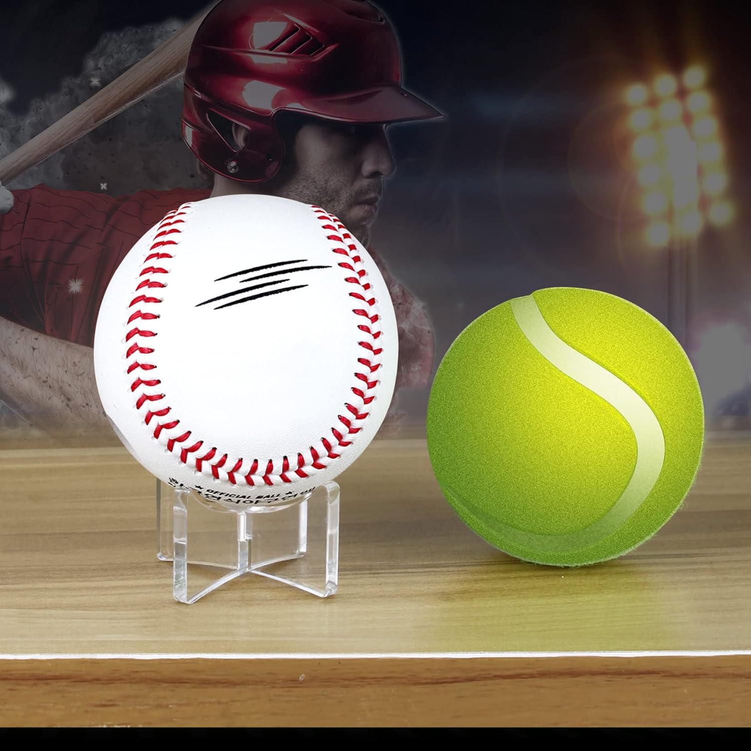 BARCROCK Acrylic Baseball Holders For Ball Memorabilia Display, Softball Display, Tennis Display Rack (1.9x1inch) 1