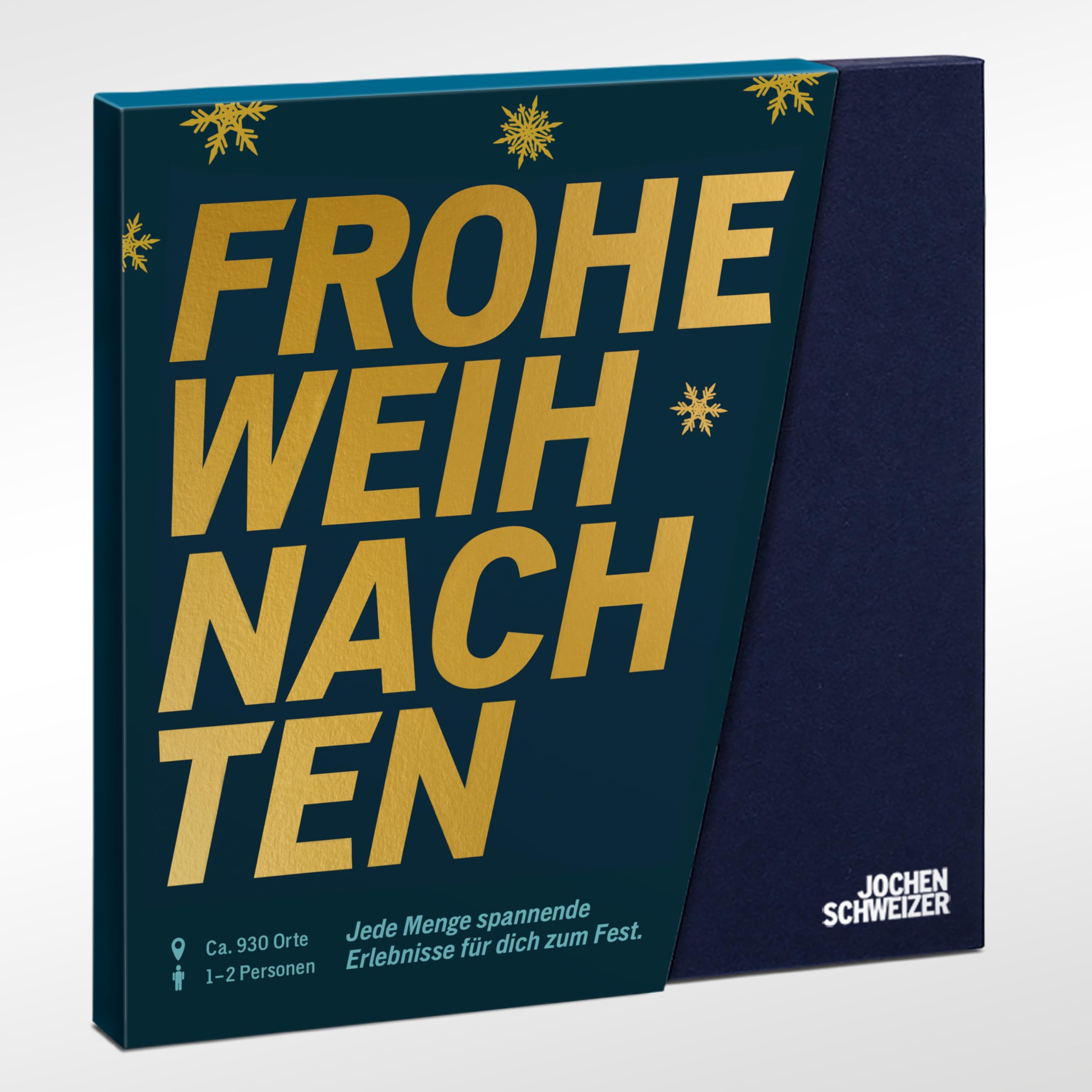 JOCHEN SCHWEIZER Geschenkbox Frohe Weihnachten | Erlebnis-Geschenk für 1-2 Personen, freie Erlebnis-Auswahl an ca. 1395 Orten