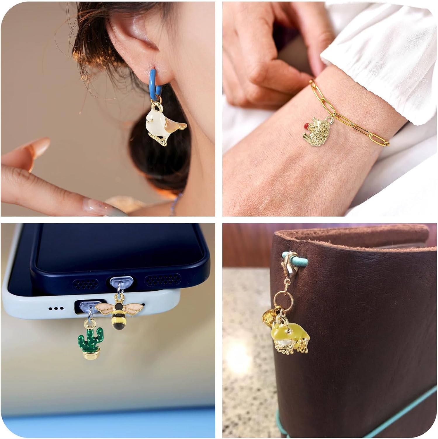 Assorted Enamel Animal Plant Charms Pendants Cute Insects Charms Mini Alloy Enamel Charm for Spring Summer Crafts Necklace Bracelet Jewelry Making image 4