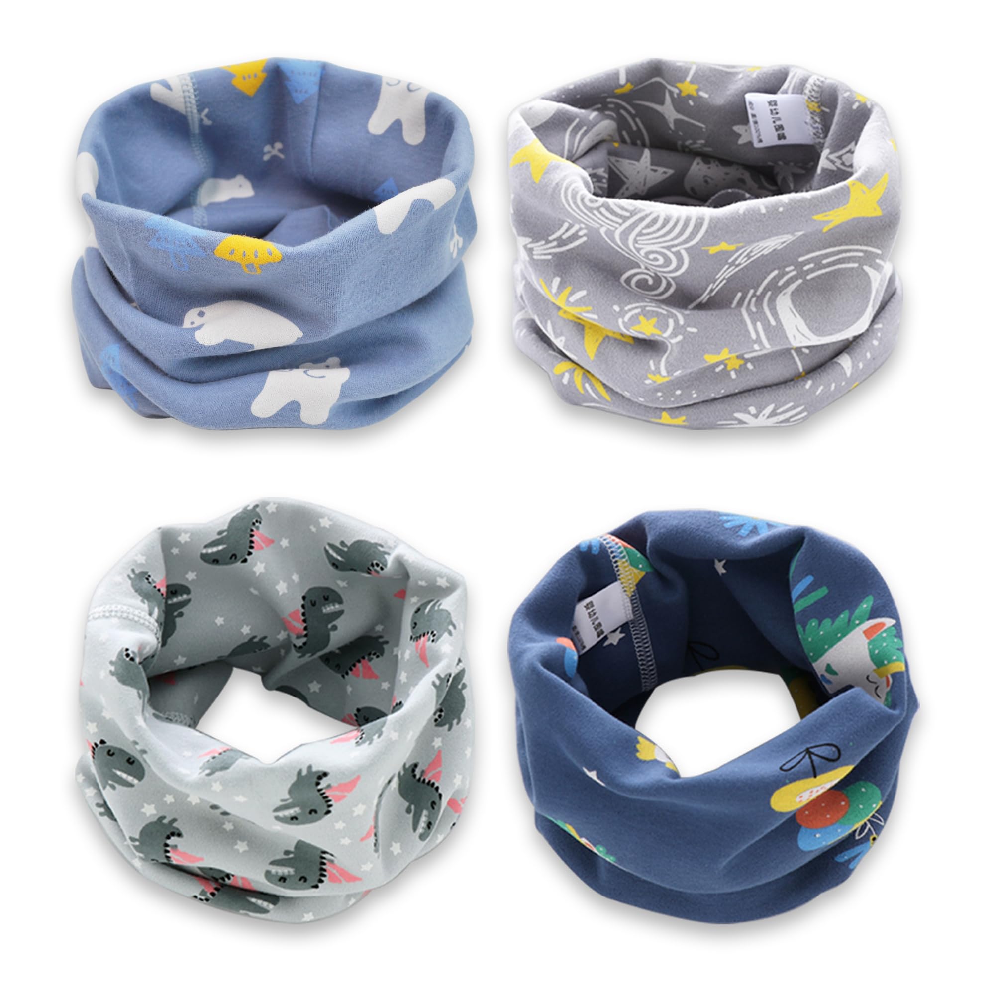 YMIFEEY 4 Pezzi Scaldacollo Bambino Cotone scaldacollo Sciarpa Bambini Scaldacollo Cotone Bambina Bambino Scalda Collo Bambini Multifunzione di Protezione per Bambini Ragazze e Ragazzi