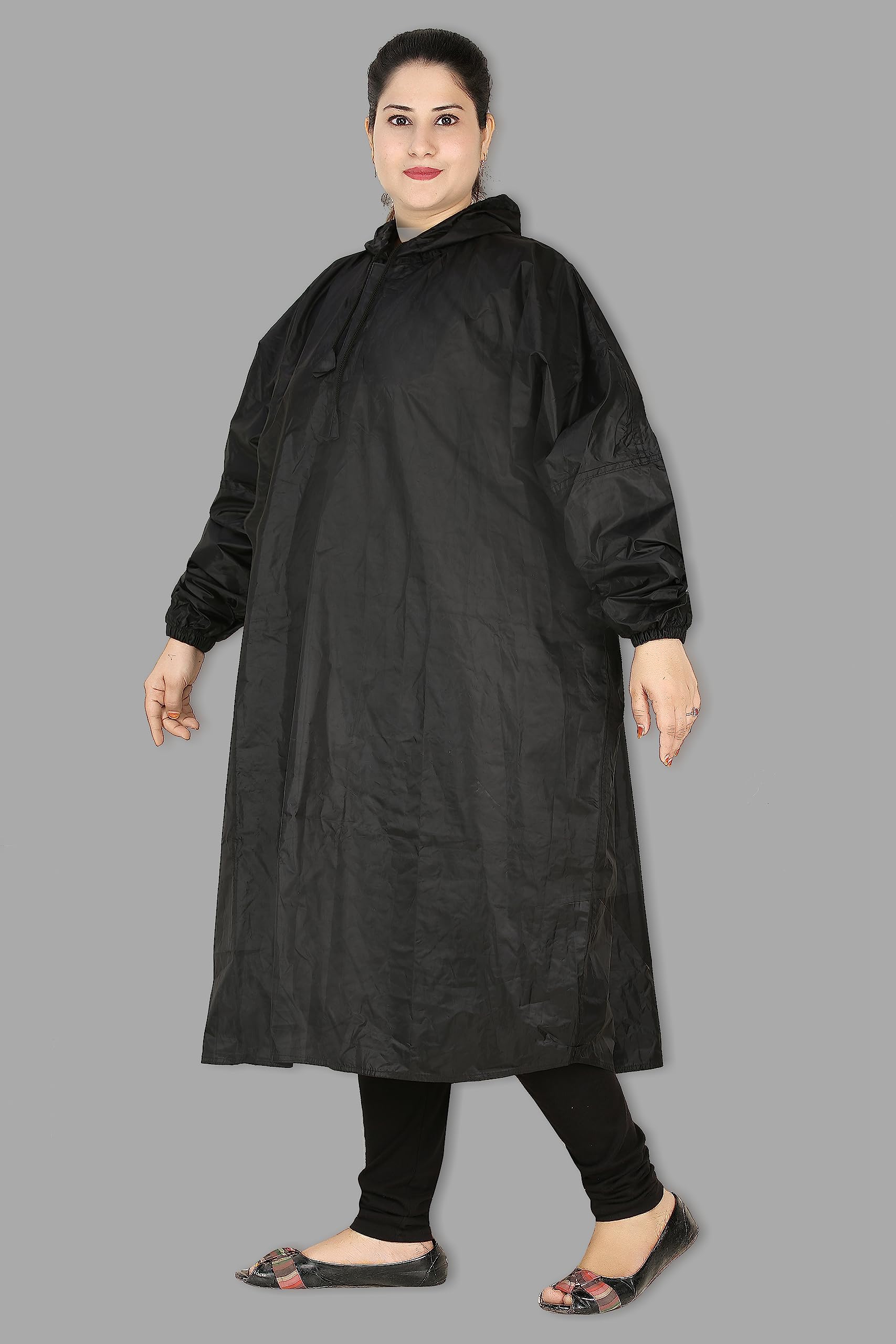 CLUB SEVENTY TWO Waterproof Rain Poncho Lightweight Reusable Hiking Rain Coat Jacket with Hood for Outdoor Activities,One Size (4XL, Grey) 2