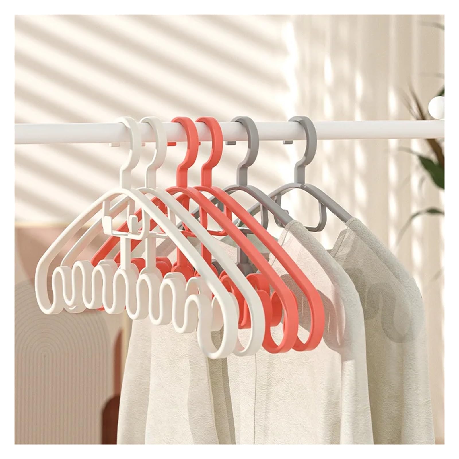 Perchas Pantalones Percha Multifuncional con Tiras for Faldas, Ahorra Espacio, patrón Ondulado, for Guardar Ropa en el hogar