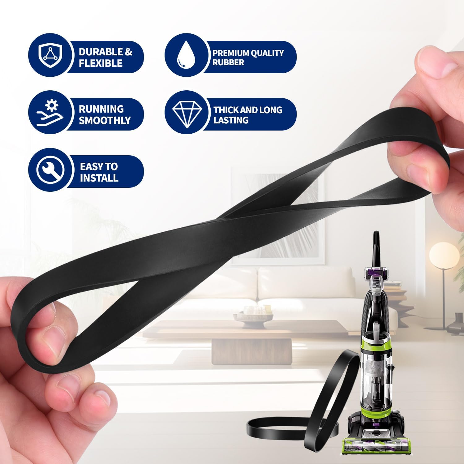 Condition photo showing New/Like New for style 7/9/10 p/n 3031120 replacement belt for bissell vacuum,vacuum belt fit bissell powerforce helix powerlifter cleanview swivel rewind pet vacuum cleaner, 2031093 32074 3031123, 2pack 2 pack